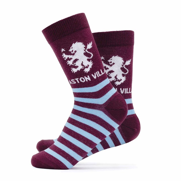 Aston Villa FC Striped Socks – Size 7 – 11