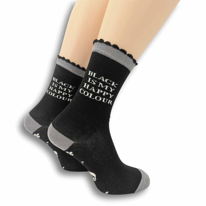 Black is my Happy Colour Socks – Size 4 – 8