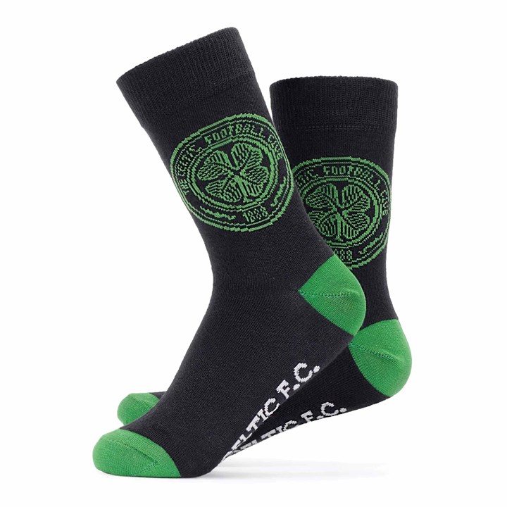 Celtic FC Crest Black Socks – Size 7 – 11