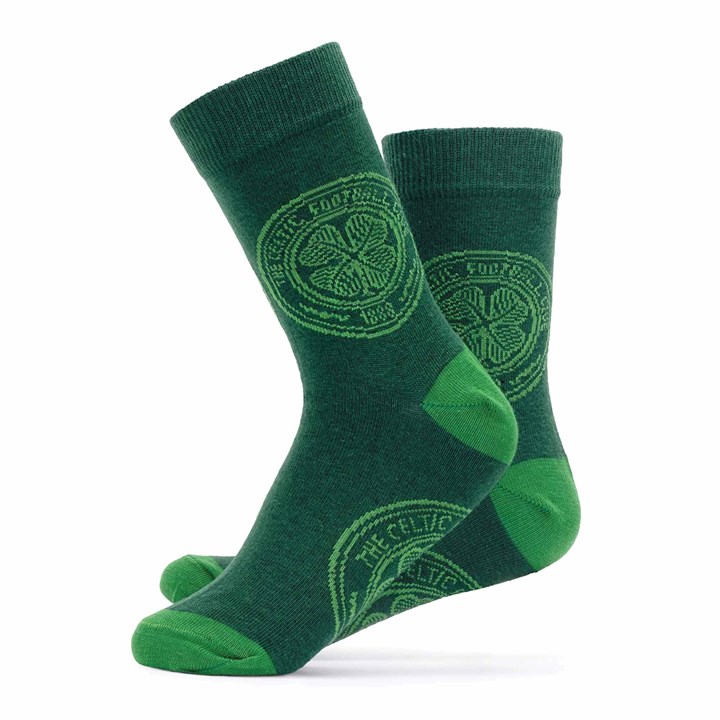Celtic FC Crest Green Socks – Size 7 – 11