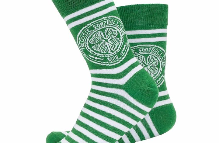 Celtic FC Crest Striped Socks - Size 7 - 11