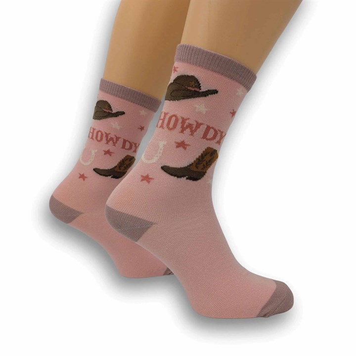 Howdy Cowgirl Socks – Size 4 – 8