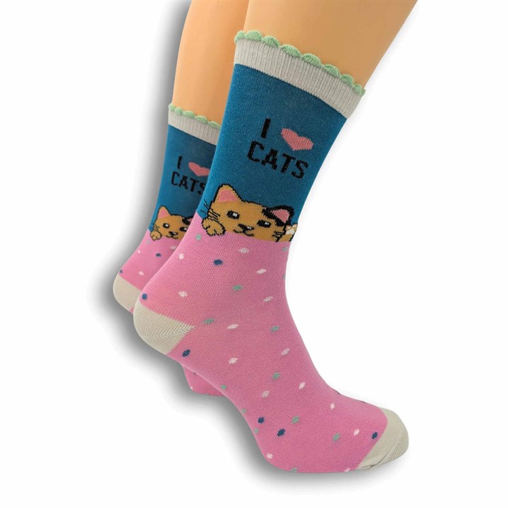I Heart Cats Socks – Size 4 – 8