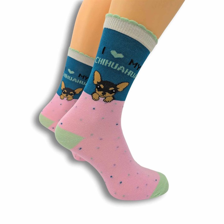 I Heart My Chihuahua Socks – Size 4 – 8