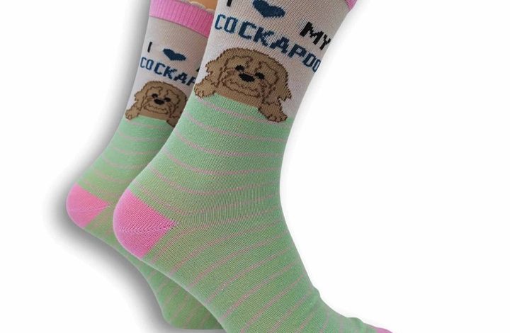 I Heart My Cockapoo Socks - Size 4 - 8