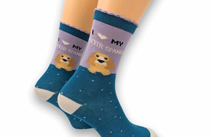 I Heart My Cocker Spaniel Socks - Size 4 - 8