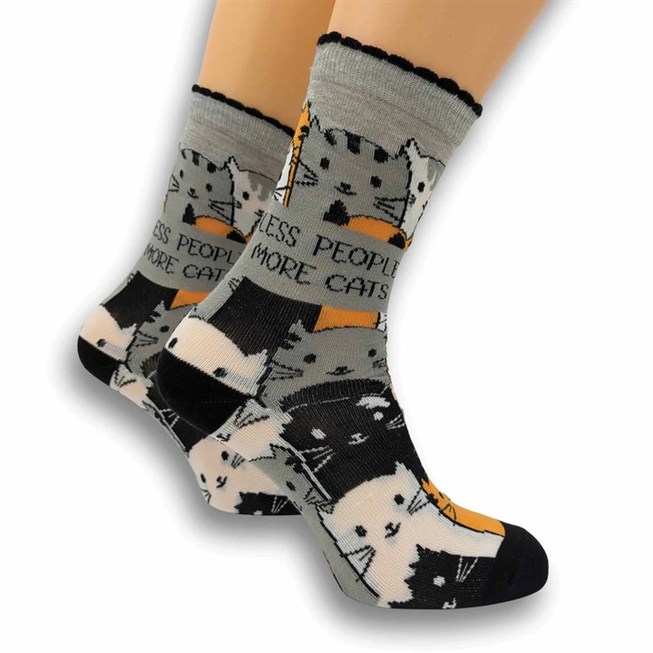 Less People More Cats Socks – Size 4 – 8