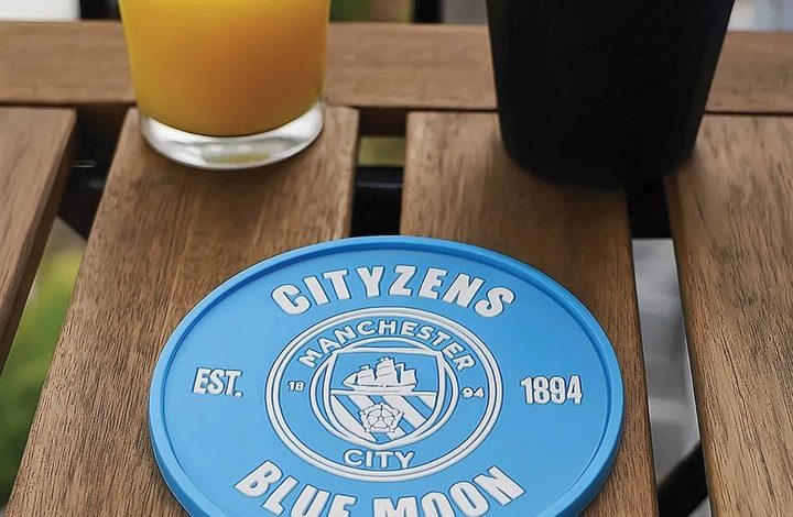 Manchester City FC Text PVC Coaster