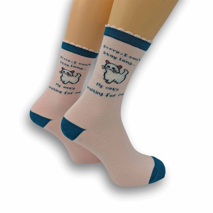 My Cat’s Waiting for Me Socks – Size 4 – 8