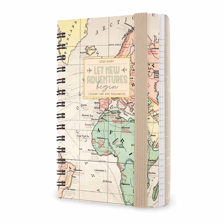 Never Stop Exploring, Map Week-To-View A7 Diary 2026
