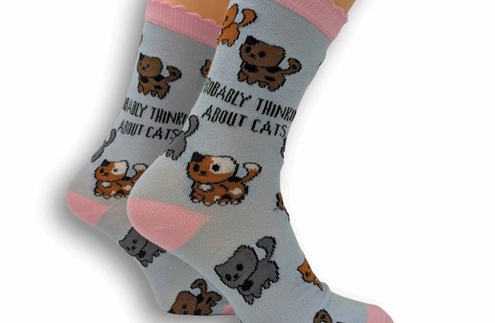 Probably Thinking About Cats Socks - Size 4 - 8