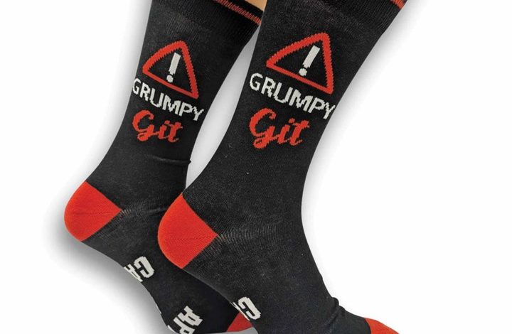 Warning Grumpy Git Socks - Size 7 - 11