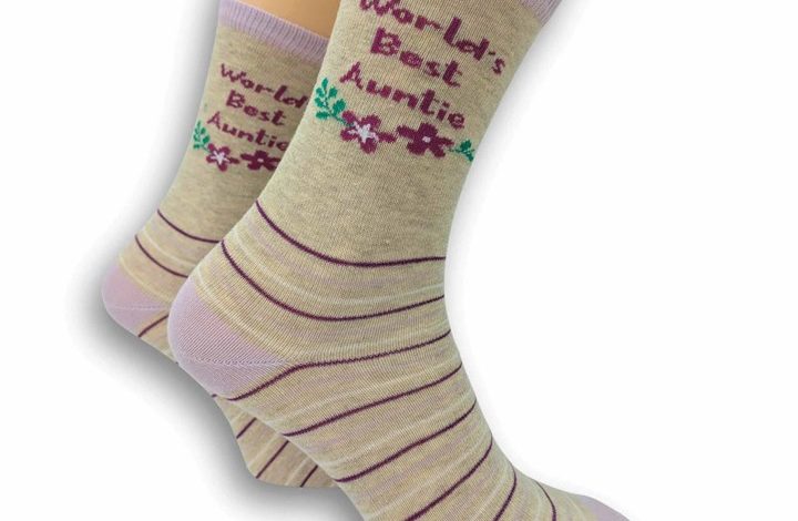 Worlds Best Auntie Socks - Size 4 - 8
