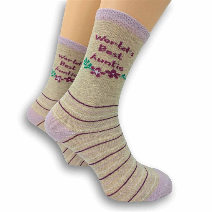 Worlds Best Auntie Socks – Size 4 – 8