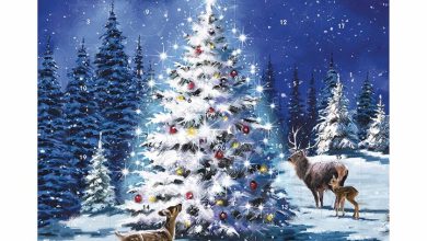 Snowy Christmas Tree Mini Traditional Advent Card