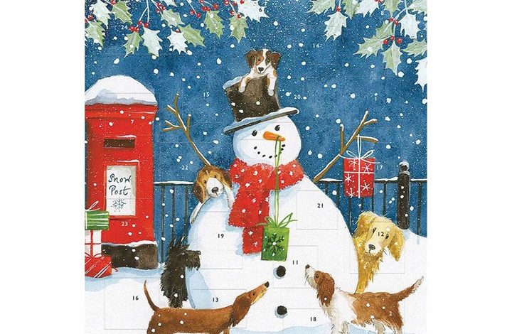 Snowman & Dog Friends Portrait Traditional Advent Calendar