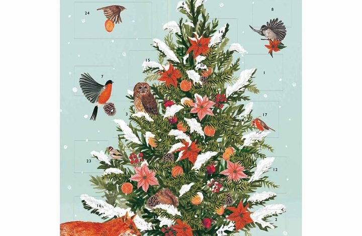 Frosted Pine Tree Portrait Traditional Advent Calendar