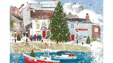 Festive Harbour Mini Traditional Advent Card