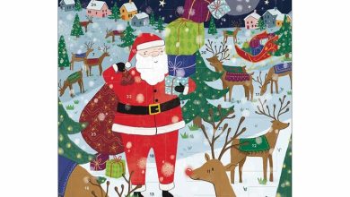 Father Christmas and Reindeer Portrait Traditional Advent Calendar