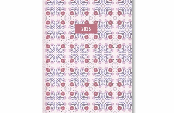 Pink Mosaic A5 Diary 2026