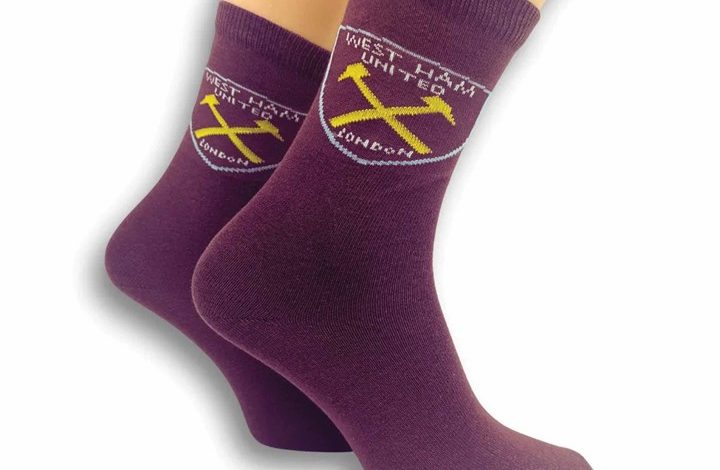 West Ham United FC Claret Crest Socks - Size 4 - 6