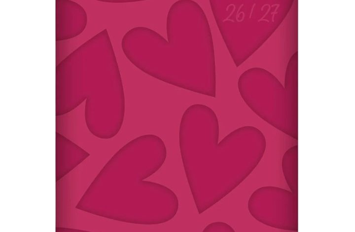 Red Hearts Academic A5 Diary 2026 - 2027