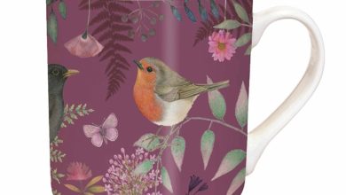 Vintage Garden Robin Tarka Mug