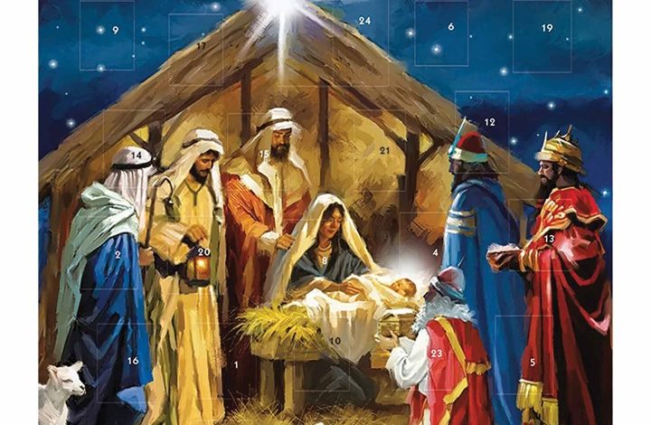 Nativity Scene Midi Square Traditional Advent Calendar