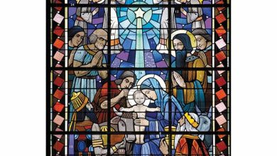 Stained Glass Nativity Portrait Traditional Advent Calendar