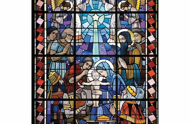 Stained Glass Nativity Portrait Traditional Advent Calendar