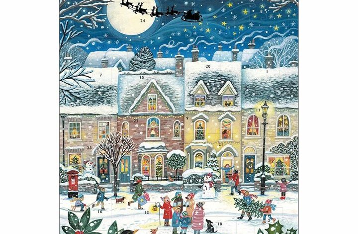 Christmas Carols in the Village Portrait Traditional Advent Calendar