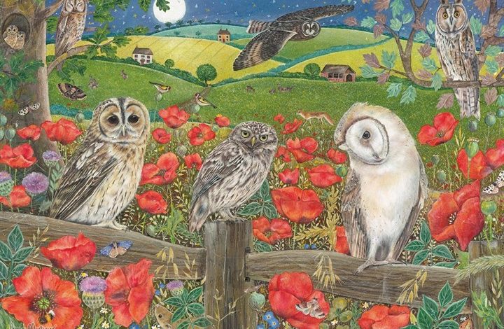 Owls in Poppy Fields Jigsaw