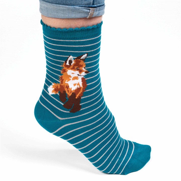 Wrendale Designs, Born to be Wild Fox Socks – Size 4 – 7