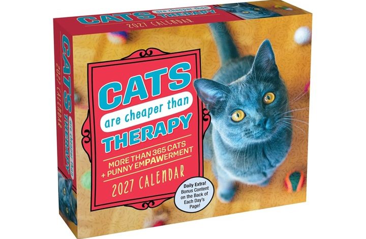 Cats Are Cheaper Than Therapy Desk Calendar 2027