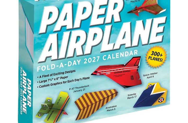 Paper Airplane Desk Calendar 2027