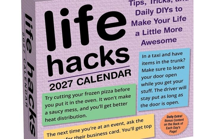 Life Hacks Desk Calendar 2027