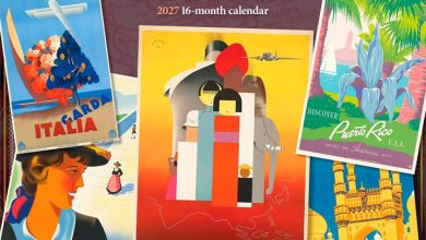 Vintage Travel Posters Calendar 2027