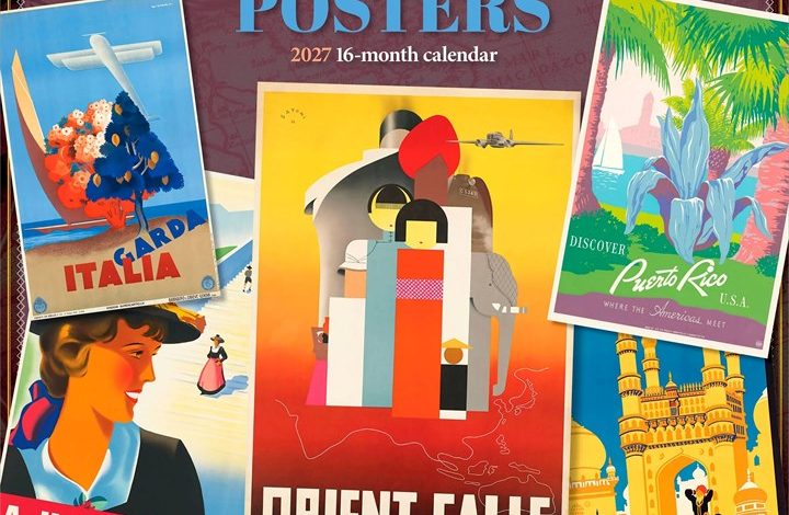 Vintage Travel Posters Calendar 2027