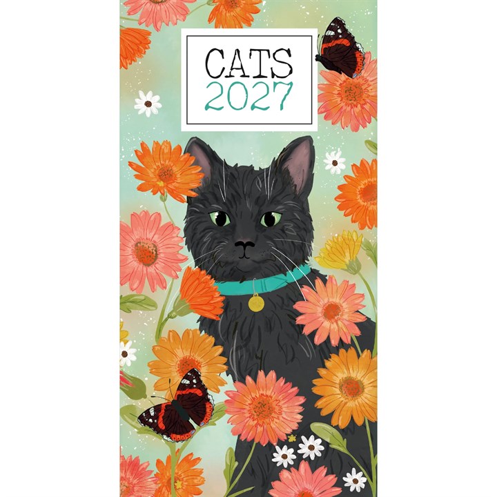 Cats Illustrated Slim Diary 2027