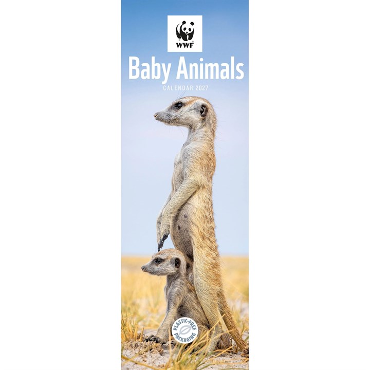 WWF, Baby Animals Slim Calendar 2027