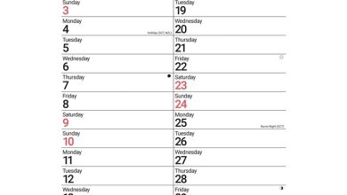 Red & Black Basic A3 Calendar 2027