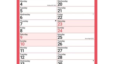 Red & Black Basics A4 Portrait Calendar 2027