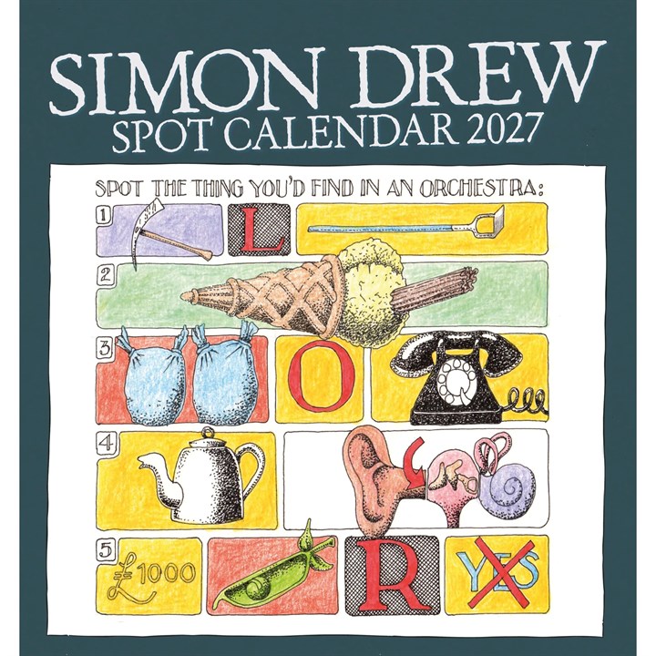 Simon Drew Easel Desk Calendar 2027
