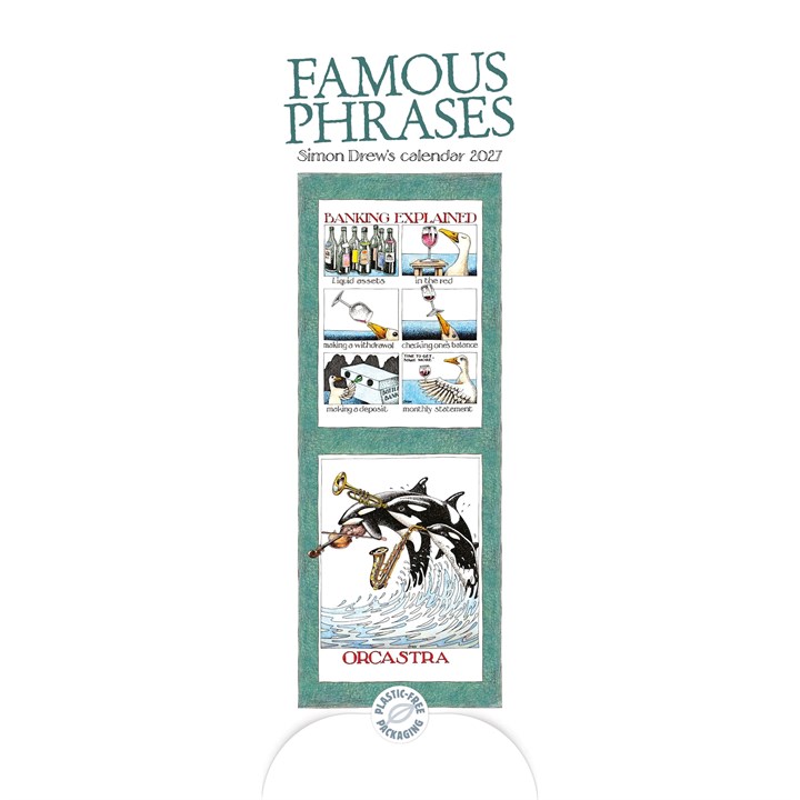 Simon Drew’s Famous Phrases Slim Calendar 2027