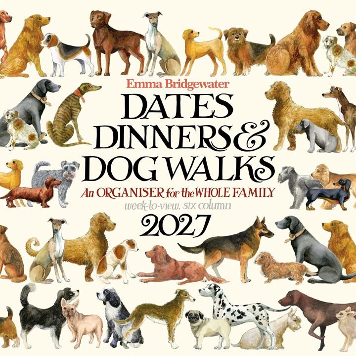 Emma Bridgewater, Dates Dinners & Dog Walks Family Organiser 2027