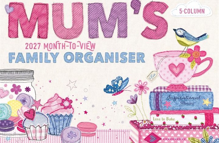 Mum's Fabric & Buttons A4 Family Organiser 2027