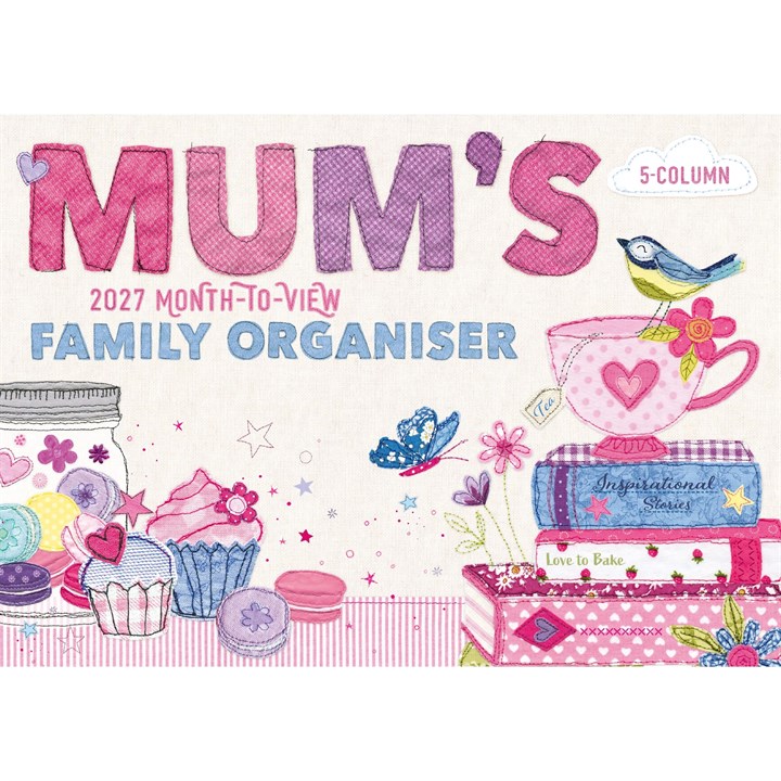 Mum’s Fabric & Buttons A4 Family Organiser 2027