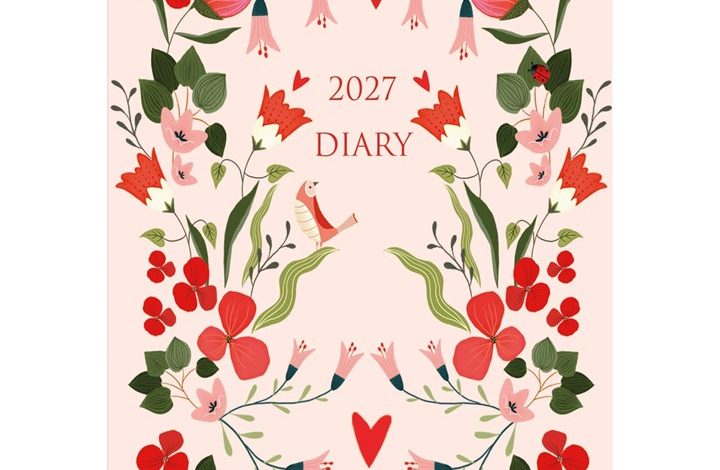 Pink Floral A6 Diary 2027