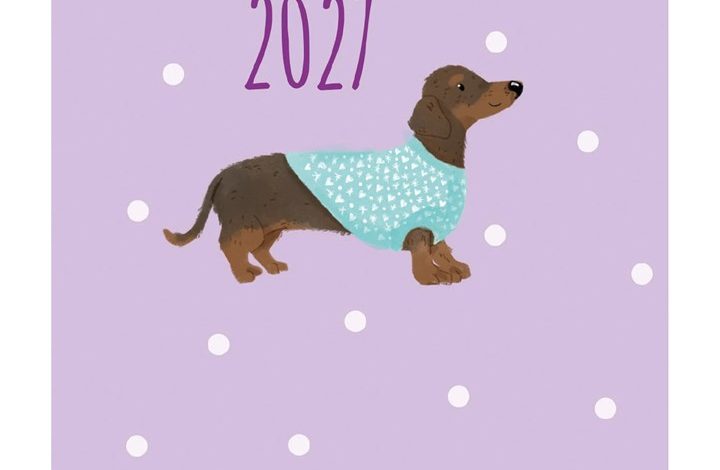 Dachshund Square Pocket Diary 2027