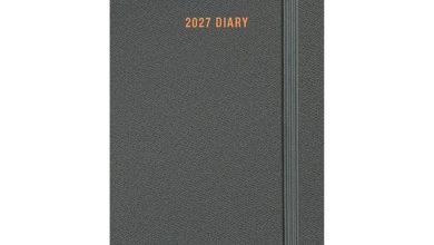 Sunday Start Charcoal Soft Touch Slim Diary 2027